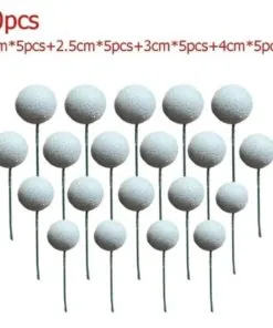 White Sparkle Cake Ball Toppers  20/Pack
