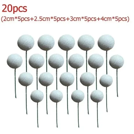 White Cake Ball Toppers 20/Pack