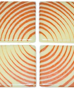 White Chocolate Squares - Printed with Copper Curved Lines - 54/pcs