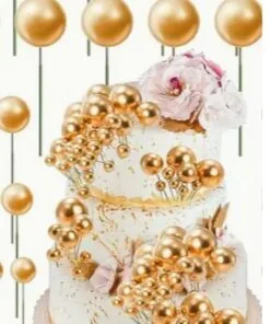 Gold Metallic Cake Ball Toppers  25/Pack