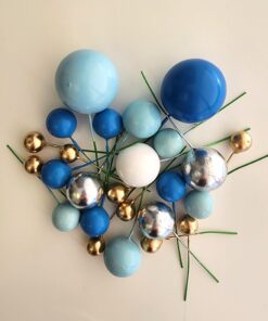 Blue/Gold/Silver Cake Ball Toppers  25/Pack