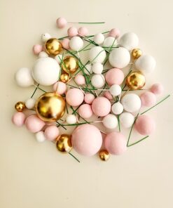 Pink/Gold/White Cake Ball Toppers  50/Pack