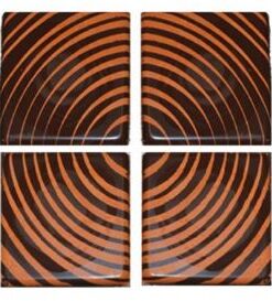 Dark Chocolate Squares - Printed with Copper Curved Lines - 54/pcs