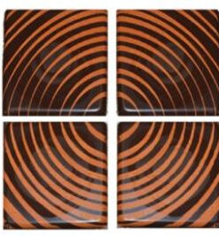 Dark Chocolate Squares - Printed with Copper Curved Lines - 54/pcs