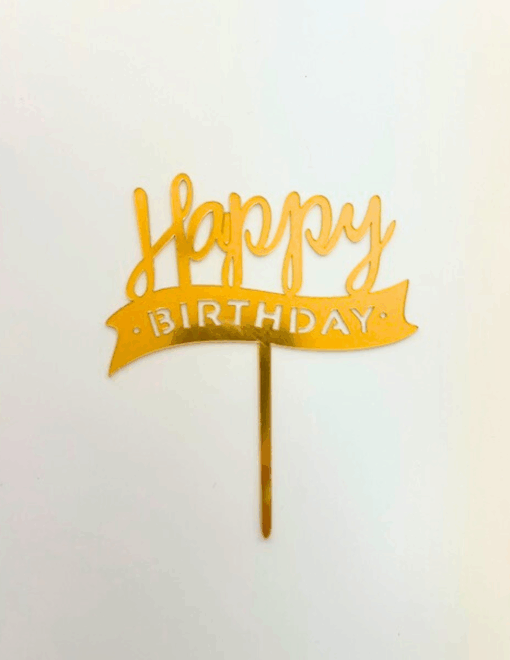 Happy Birthday Cake Toppers 5/pack