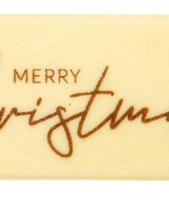 Merry Christmas Rectangle 8x3.5cm - 60/pcs