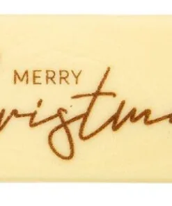 Merry Christmas Rectangle 8x3.5cm - 60/pcs