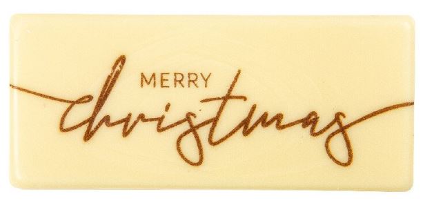 Merry Christmas Rectangle 8x3.5cm - 60/pcs
