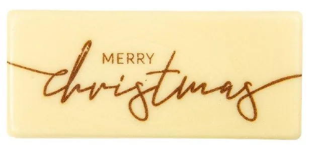 Merry Christmas Rectangle 8x3.5cm - 60/pcs