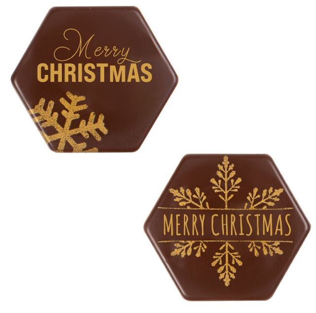 Merry Christmas Hexagon 3.8x3.8 - 120/pcs