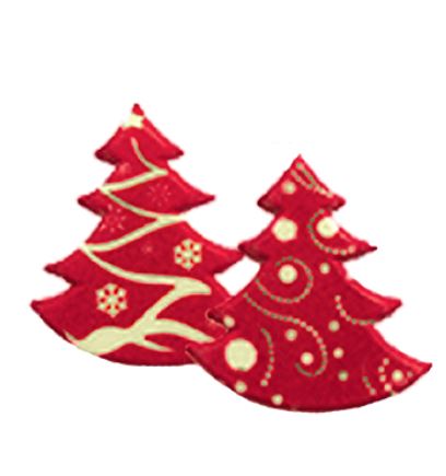 White Chocolate Trees Printed with Red Various Motifs - 108/pcs