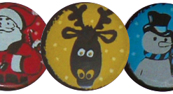 Winter Xmas Heads - Santa, Snowman, Reindeer and Penguins 8/pcs