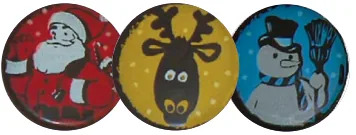 Winter Xmas Heads - Santa, Snowman, Reindeer and Penguins 8/pcs