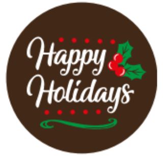 Dark Chocolate “Happy Holiday” Round - 144/pcs