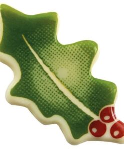 Green Holly Leaf Chocolate Garnish 120/pcs BBD: March 2025