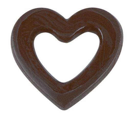 Dark Chocolate Open Heart 3.5 cm - 400/pcs