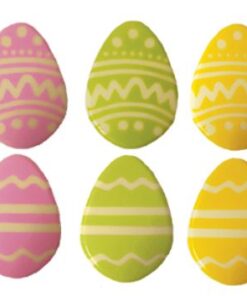 White Chocolate Easter Eggs - Pink, Yellow and Green - 12/pcs