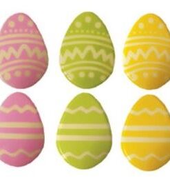 White Chocolate Easter Eggs - Pink, Yellow and Green - 12/pcs