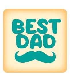 Chocolate Plaque White Square “Best Dad” – 54/pcs