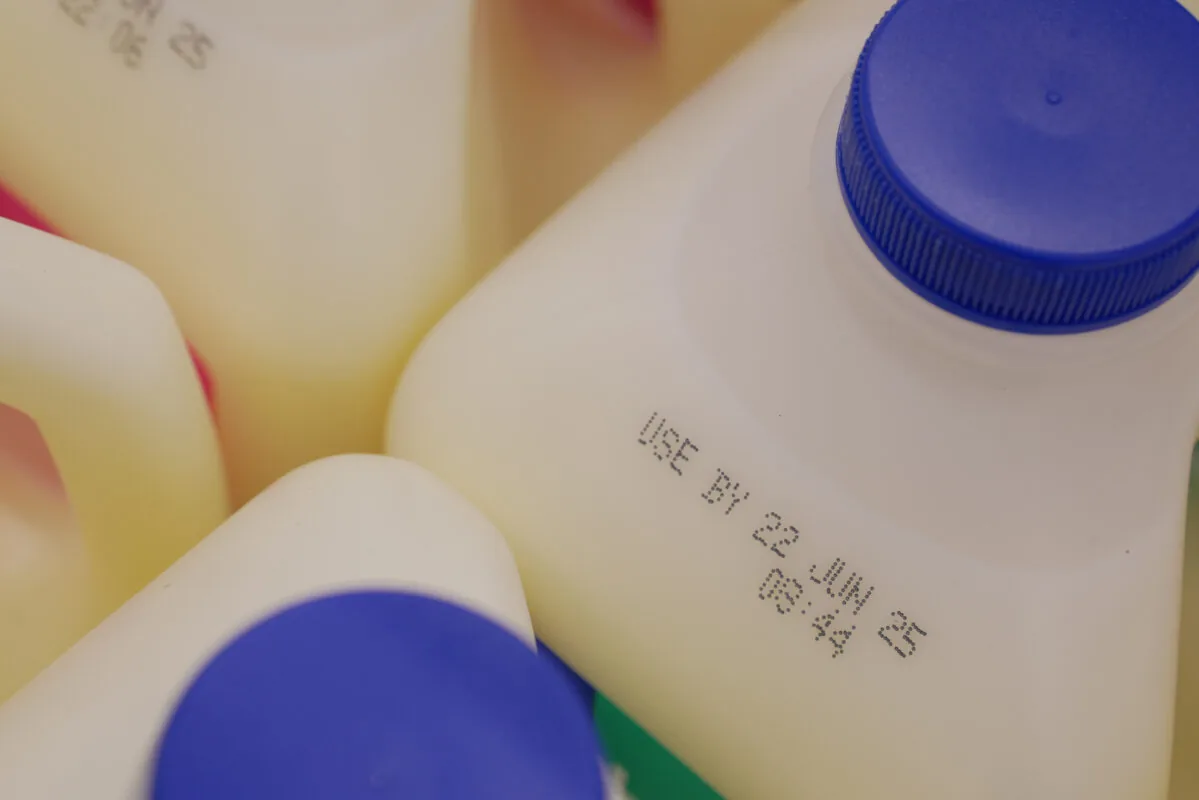Expiration date on a jug of milk