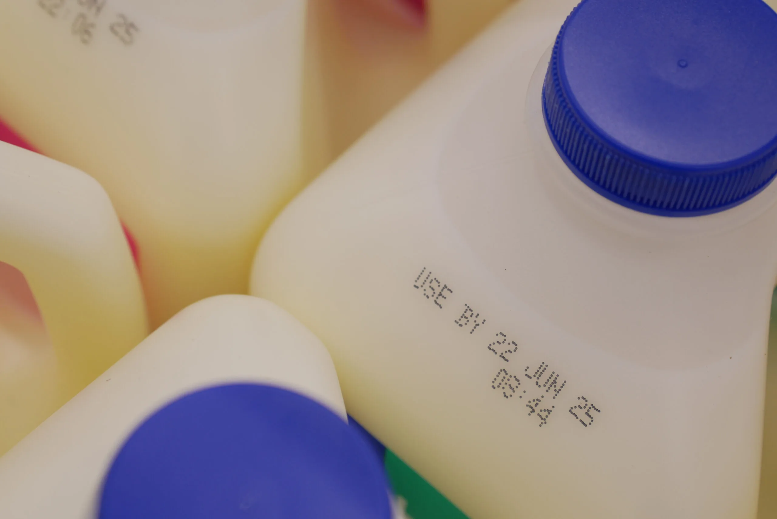 Expiration date on a jug of milk